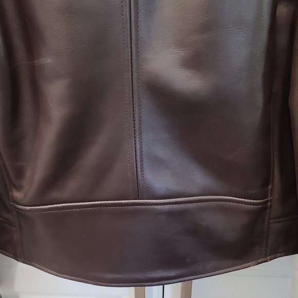 *****SALE***** Tiger of Sweden Brown Leather Motorcycle Jacket - Picture 7 of 12